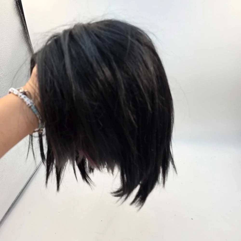 Mayde Beauty Black Burgundy Highlight Synthetic Wig Heat Safe Straight Bob